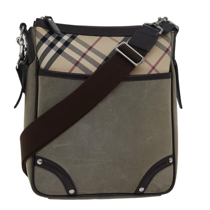 Luxury Burberry Nova Check Shoulder Bag Canvas Beige Auth bs16156