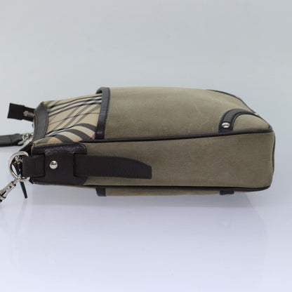 Luxury Burberry Nova Check Shoulder Bag Canvas Beige Auth bs16156
