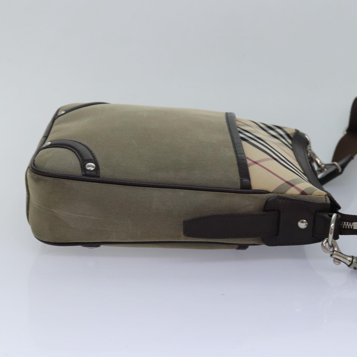 Luxury Burberry Nova Check Shoulder Bag Canvas Beige Auth bs16156