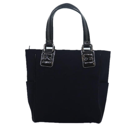 Luxury Burberry Tote Bag Canvas Black Auth bs16214