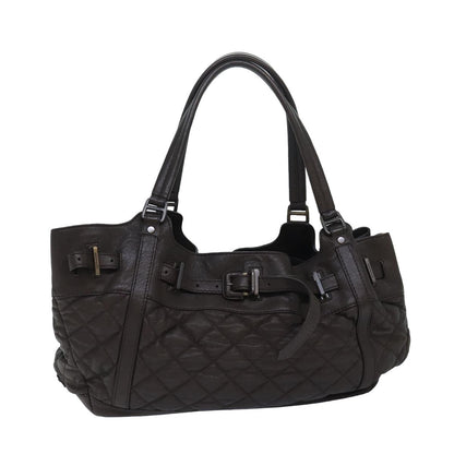 Luxury Burberry Tote Bag Leather Brown Auth bs16404