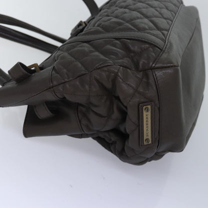 Luxury Burberry Tote Bag Leather Brown Auth bs16404