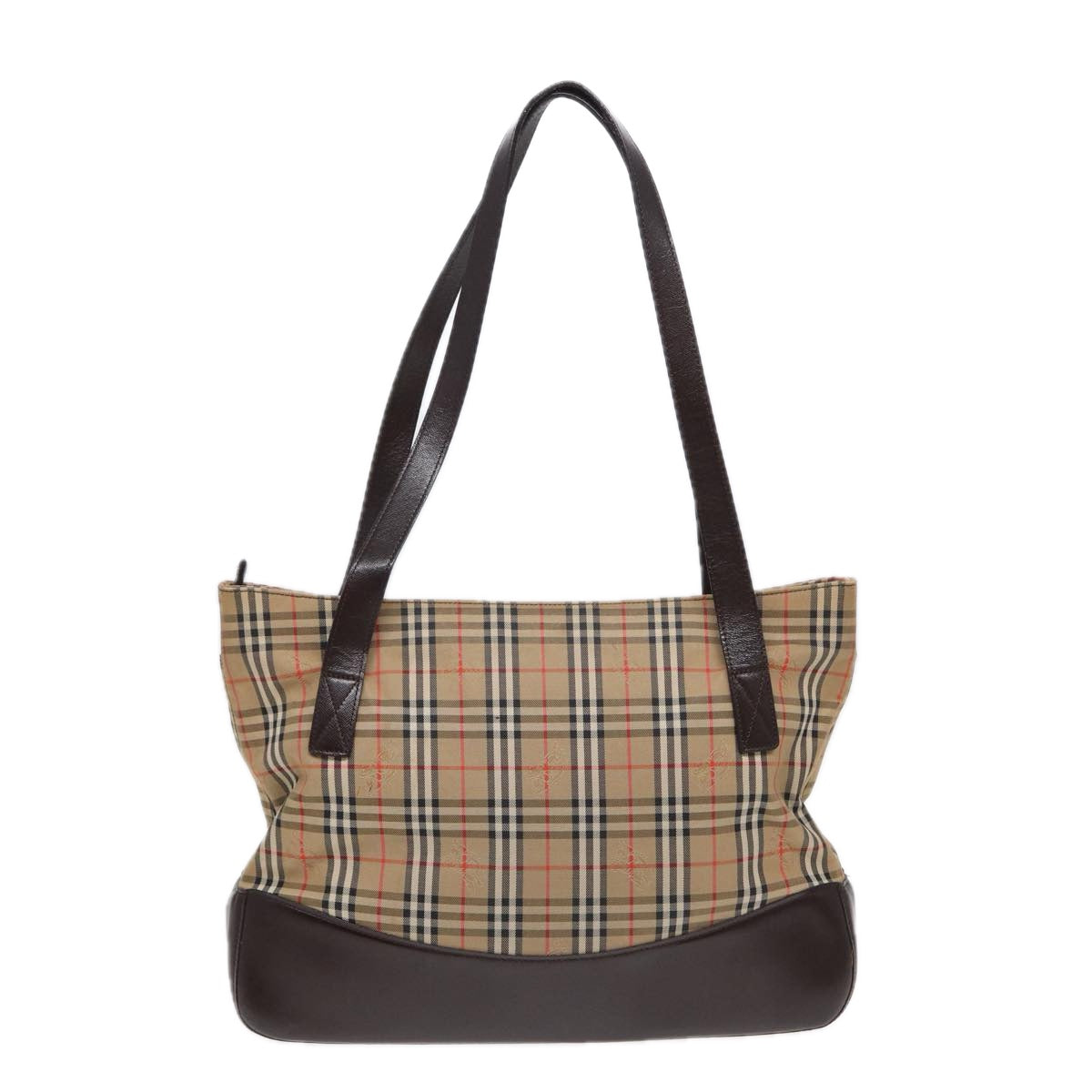 Luxury BurberrySs Nova Check Shoulder Bag Canvas Beige Auth bs16418