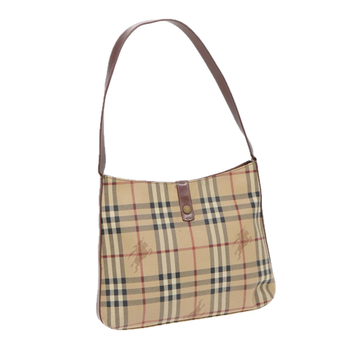 Luxury Burberry Nova Check Shoulder Bag Canvas Beige Auth bs16479