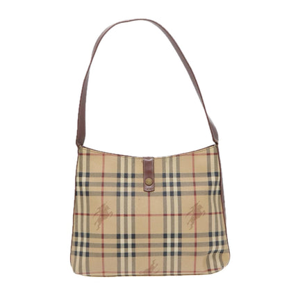 Luxury Burberry Nova Check Shoulder Bag Canvas Beige Auth bs16479