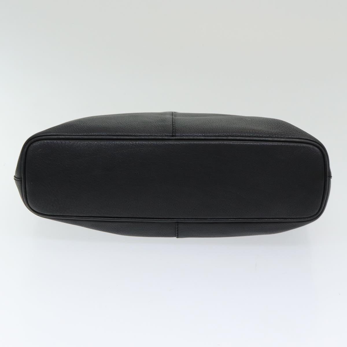 Luxury BurberrySs Hand Bag Leather Black Auth bs16614