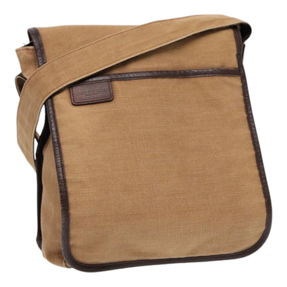 Luxury Burberry Shoulder Bag Canvas Beige Auth bs16675
