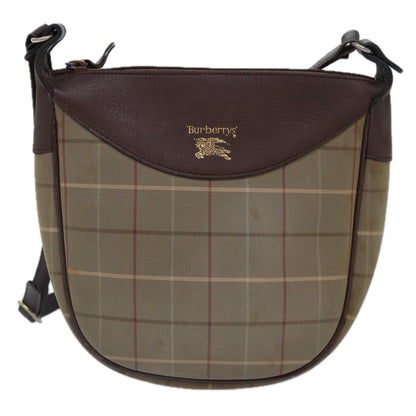 Luxury BurberrySs Nova Check Shoulder Bag Canvas Beige Auth bs16875
