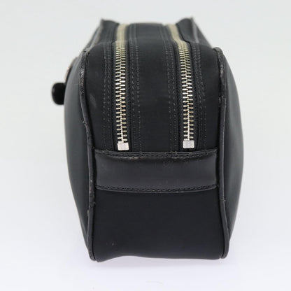 Luxury Burberry Second Bag Nylon Leather Black Silver Auth bs16972