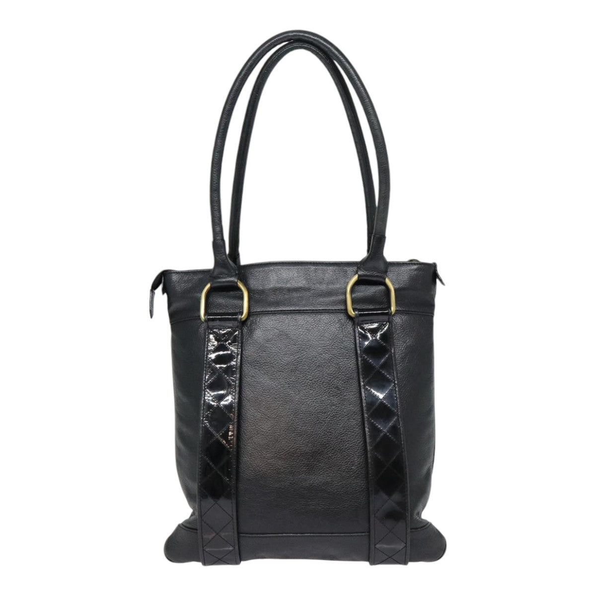 Luxury Burberry Shoulder Bag Leather Black Gold Auth bs17314