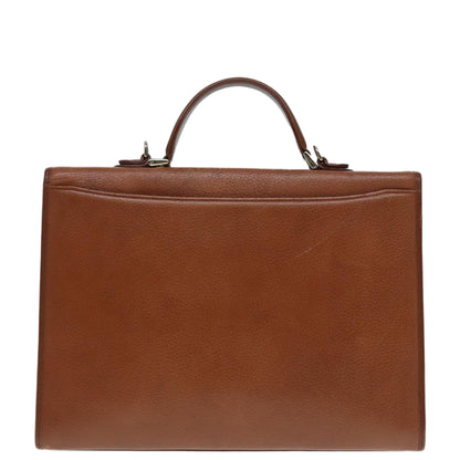 Luxury BurberrySs Hand Bag Leather 2way Brown Silver Auth bs17329