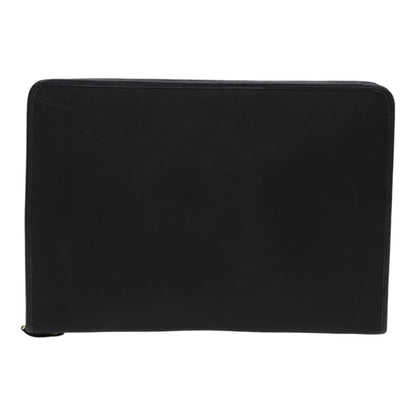 Luxury BurberrySs Clutch Bag PVC Black Gold Auth bs17440