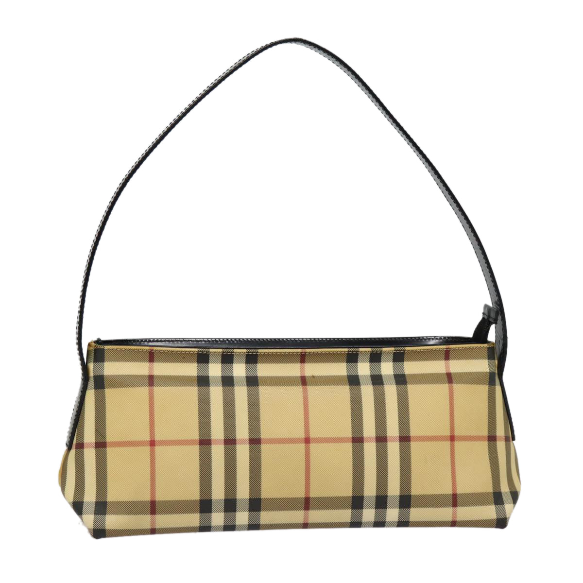 Luxury Burberry Nova Check Shoulder Bag PVC Beige Auth bs17559