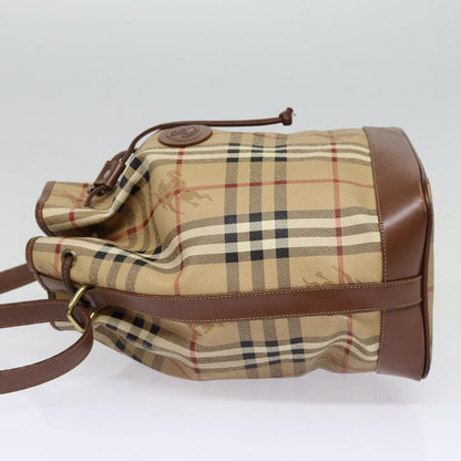 Luxury BurberrySs Nova Check Shoulder Bag PVC Beige Auth bs17637