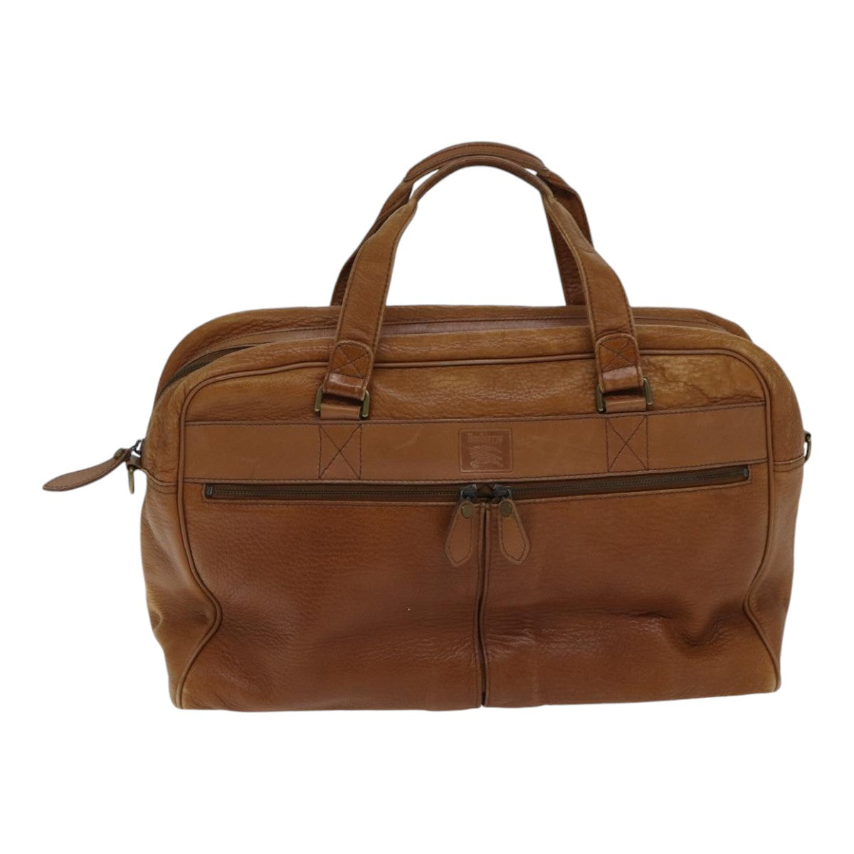 Luxury BurberrySs Boston Bag Leather Brown Auth bs17786