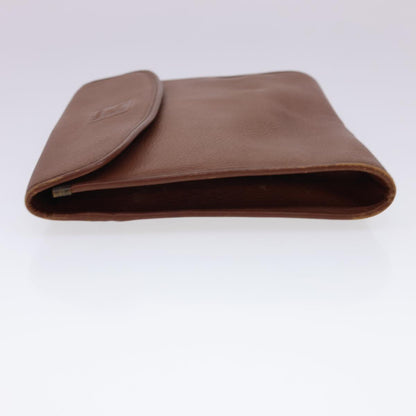Luxury BurberrySs Clutch Bag Leather 2Set Brown Black Auth bs4863