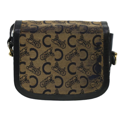 Luxury CELINE C Macadam Canvas Shoulder Bag Navy  5114