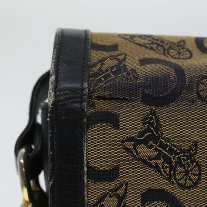 Luxury CELINE C Macadam Canvas Shoulder Bag Navy  5114