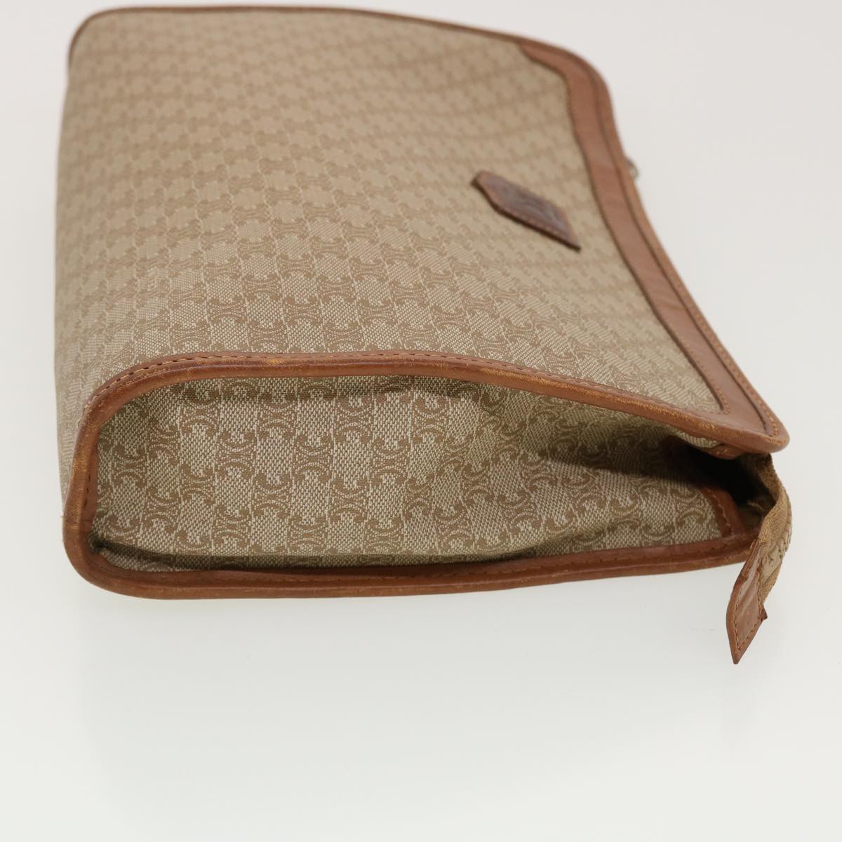 Luxury CELINE Macadam Canvas Clutch Bag PVC Leather Beige  5212
