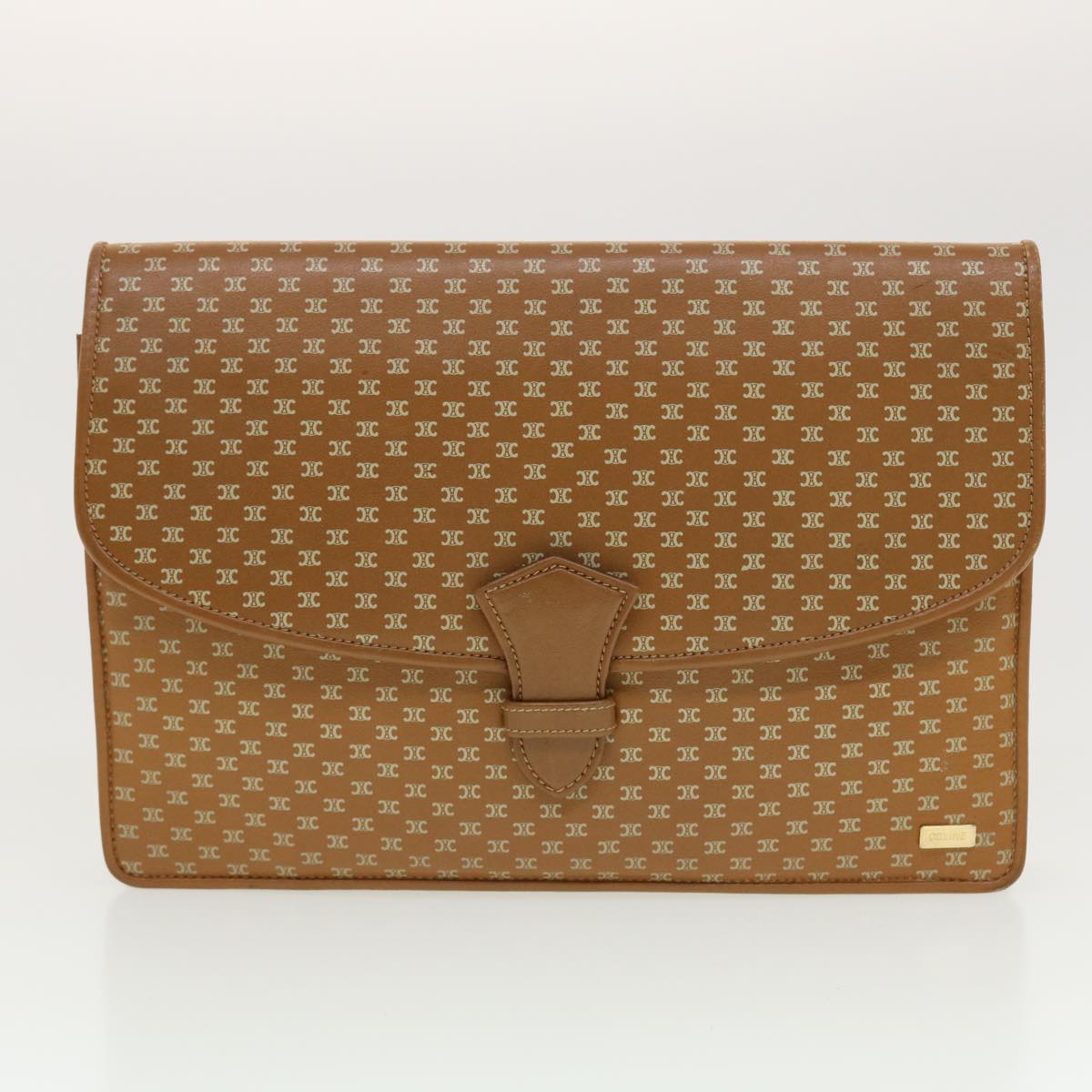 Luxury CELINE Shoulder Chain Clutch Bag Leather 2Set Brown Whe  5313