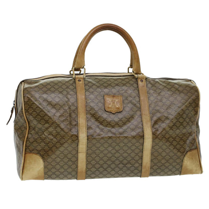Luxury CELINE Macadam Canvas Boston Bag Beige  5458