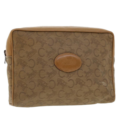 Luxury CELINE C Macadam Canvas Clutch Bag Beige  5459