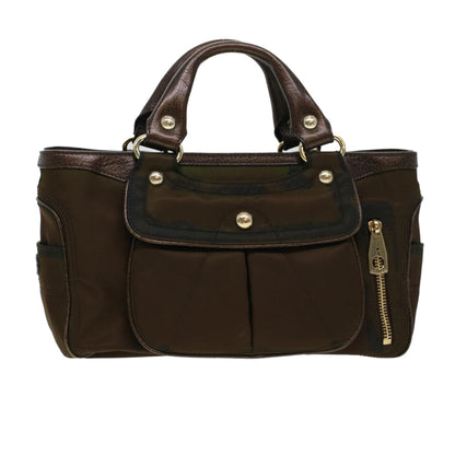 Luxury CELINE Hand Bag Nylon Brown  5493