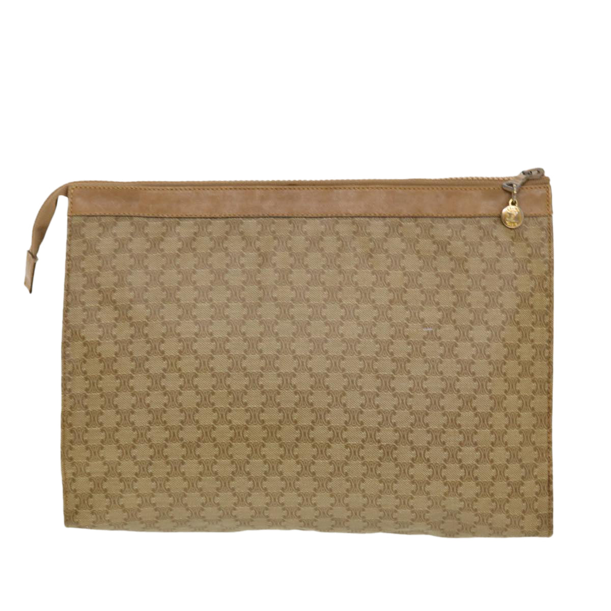 Luxury CELINE Macadam Canvas Clutch Bag PVC Leather 2Set Beige Brown  5507