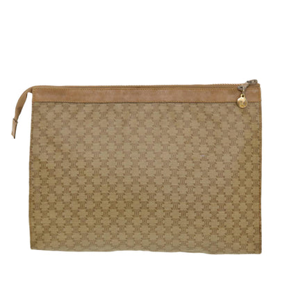 Luxury CELINE Macadam Canvas Clutch Bag PVC Leather 2Set Beige Brown  5507