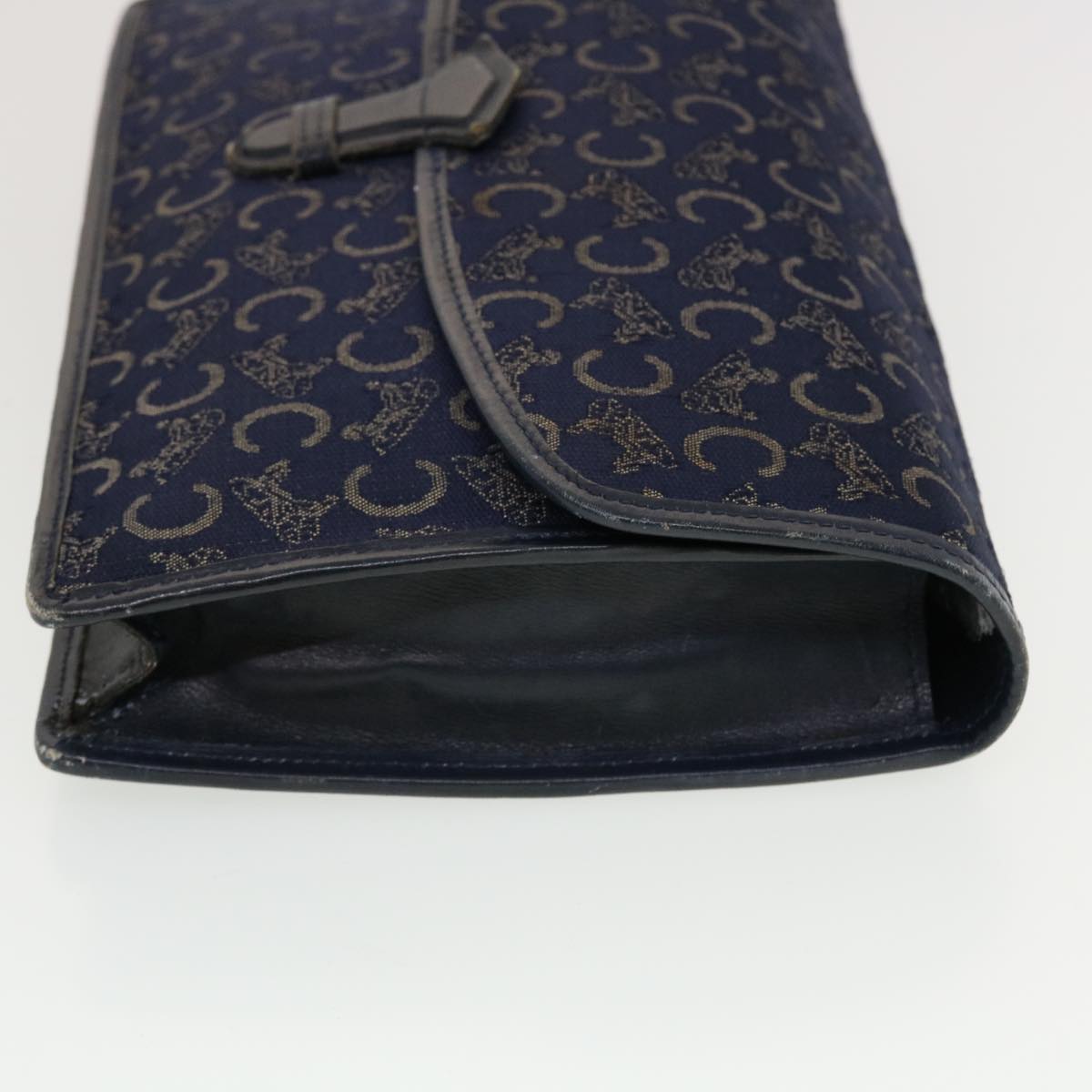 Luxury CELINE C Macadam Canvas Clutch Shoulder Bag 2Set Beige Navy  5756