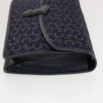 Luxury CELINE C Macadam Canvas Clutch Shoulder Bag 2Set Beige Navy  5756