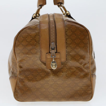 Luxury CELINE Macadam Canvas Boston Bag Coated Canvas Brown  6013