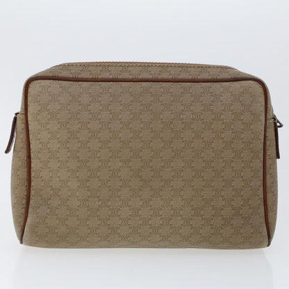 Luxury CELINE Macadam Canvas Clutch Bag PVC Leather 2Set Beige Brown  6264