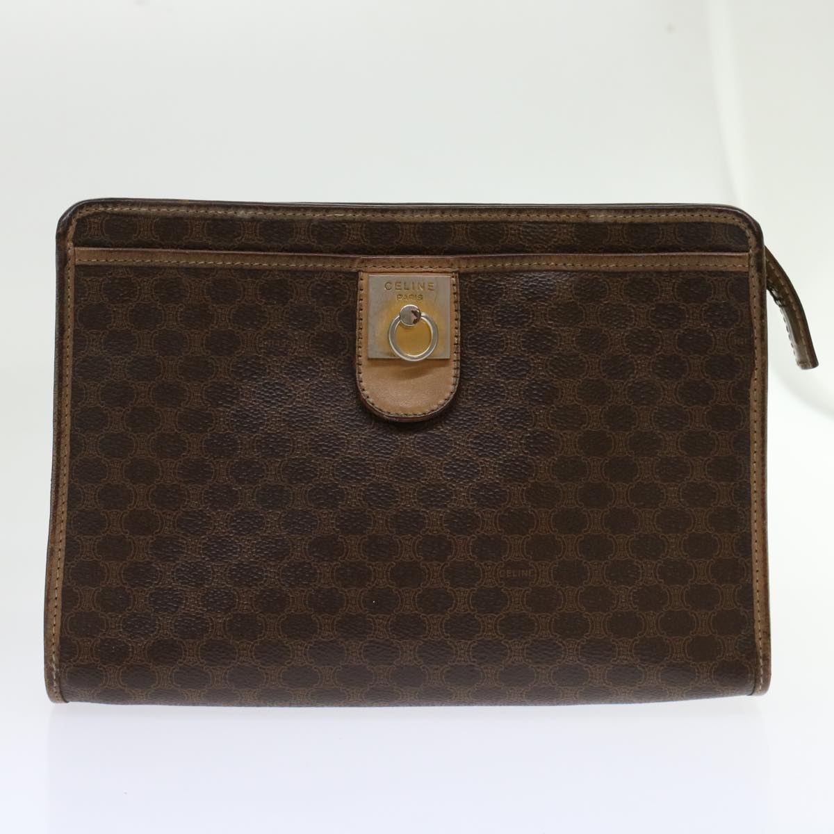 Luxury CELINE Cartier Macadam Canvas Clutch Bag Leather 3Set Wine Red Brown  6276