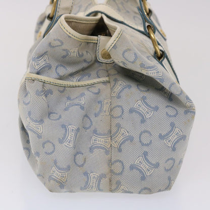 Luxury CELINE Paris Macadam Shoulder Bag Canvas Blue Whe  6303