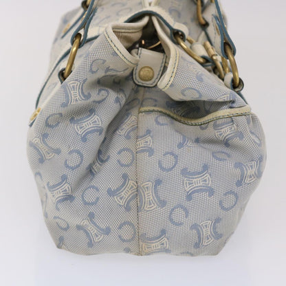Luxury CELINE Paris Macadam Shoulder Bag Canvas Blue Whe  6303