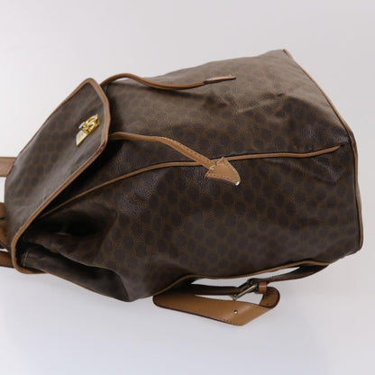Luxury CELINE Macadam Canvas Backpack PVC Leather Brown  6391
