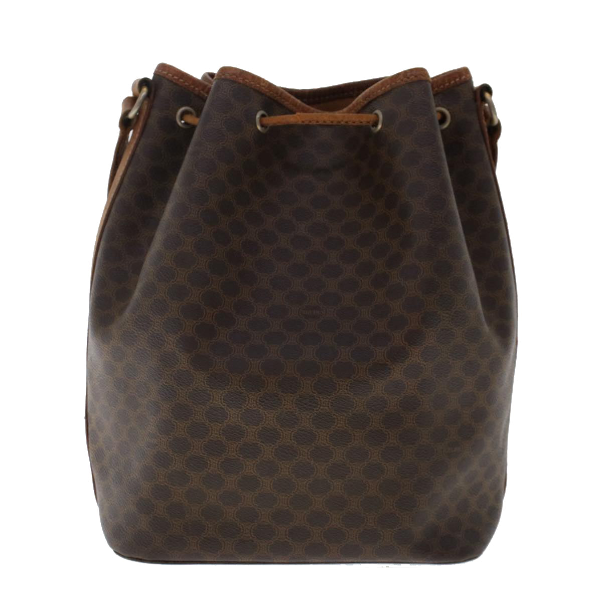 Luxury CELINE Macadam Canvas Shoulder Bag PVC Leather Brown  6871