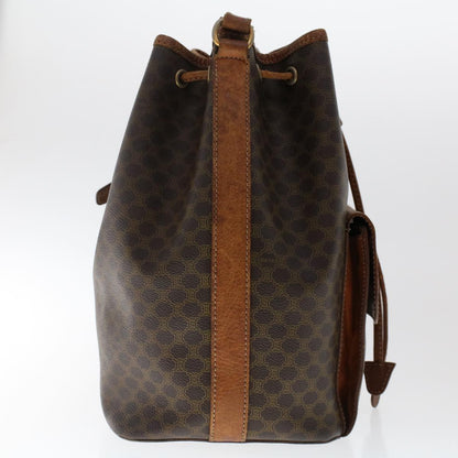 Luxury CELINE Macadam Canvas Shoulder Bag PVC Leather Brown  6871