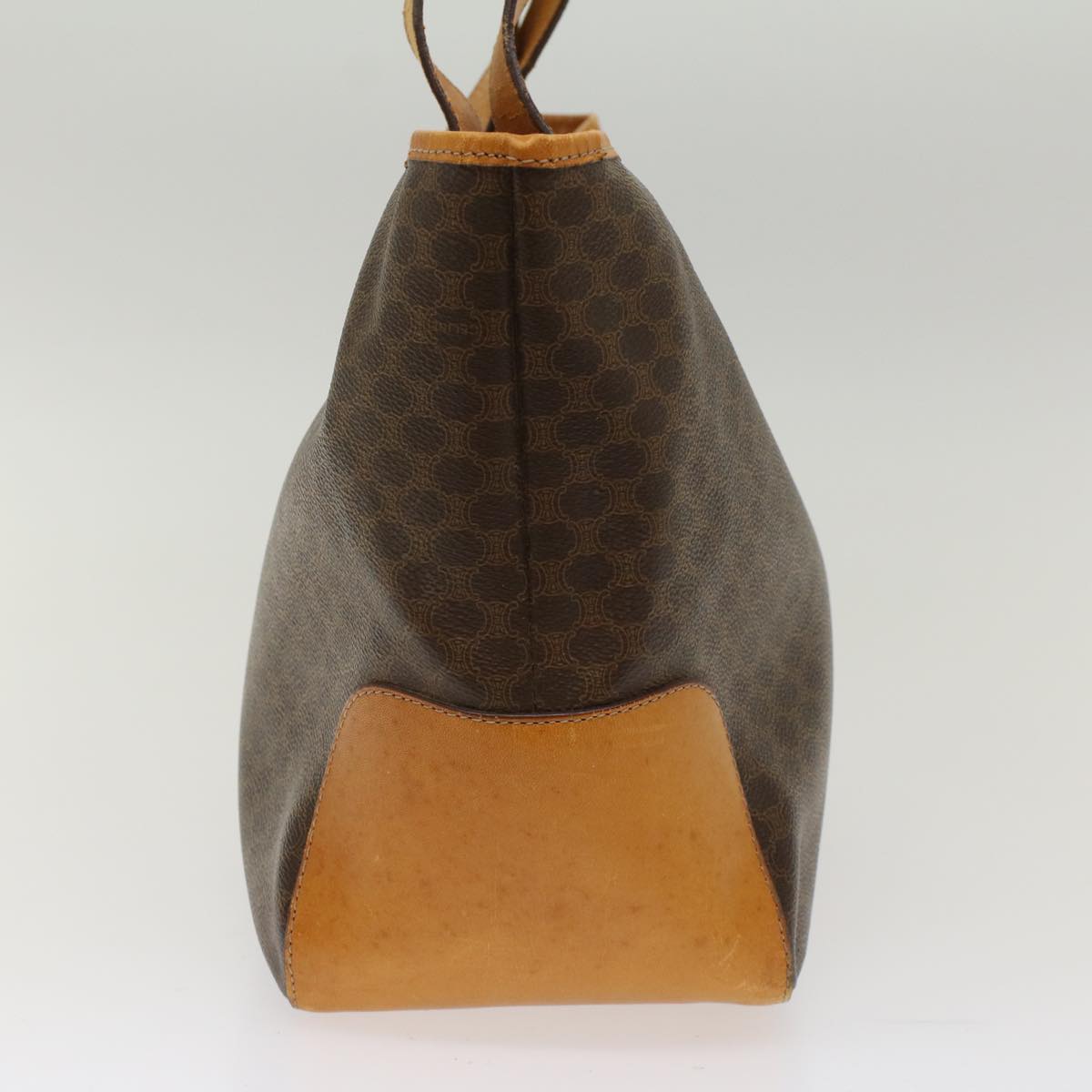Luxury CELINE Macadam Canvas Shoulder Bag PVC Leather Brown  7113