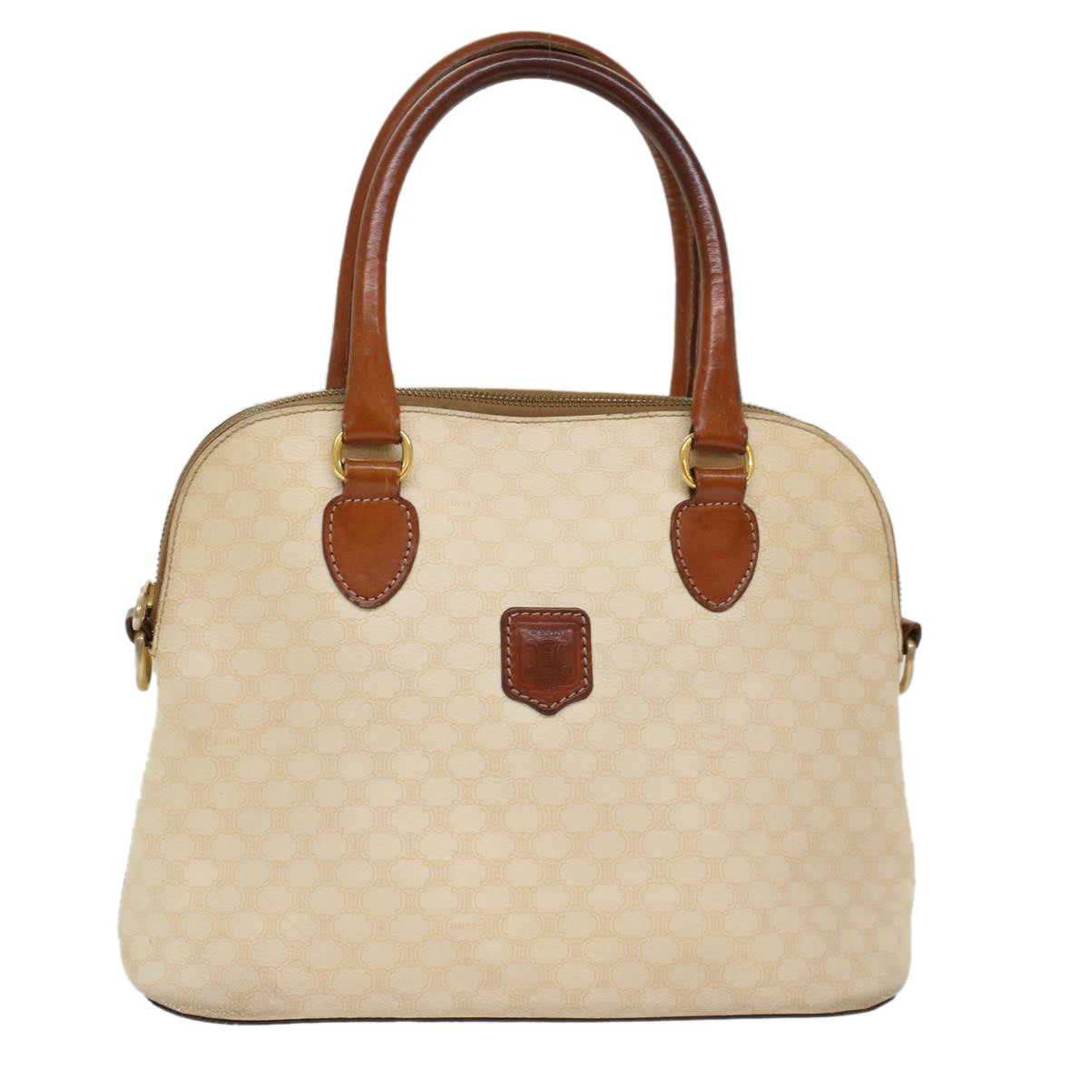 Luxury CELINE Macadam Canvas Hand Bag PVC Leather Whe  7123