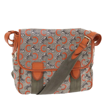 Luxury CELINE C Macadam Canvas Shoulder Bag Gray  7140