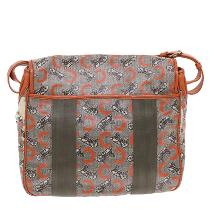 Luxury CELINE C Macadam Canvas Shoulder Bag Gray  7140