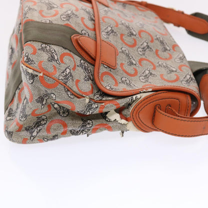 Luxury CELINE C Macadam Canvas Shoulder Bag Gray  7140