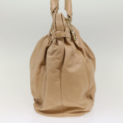Luxury CELINE Shoulder Bag Leather Beige  7176