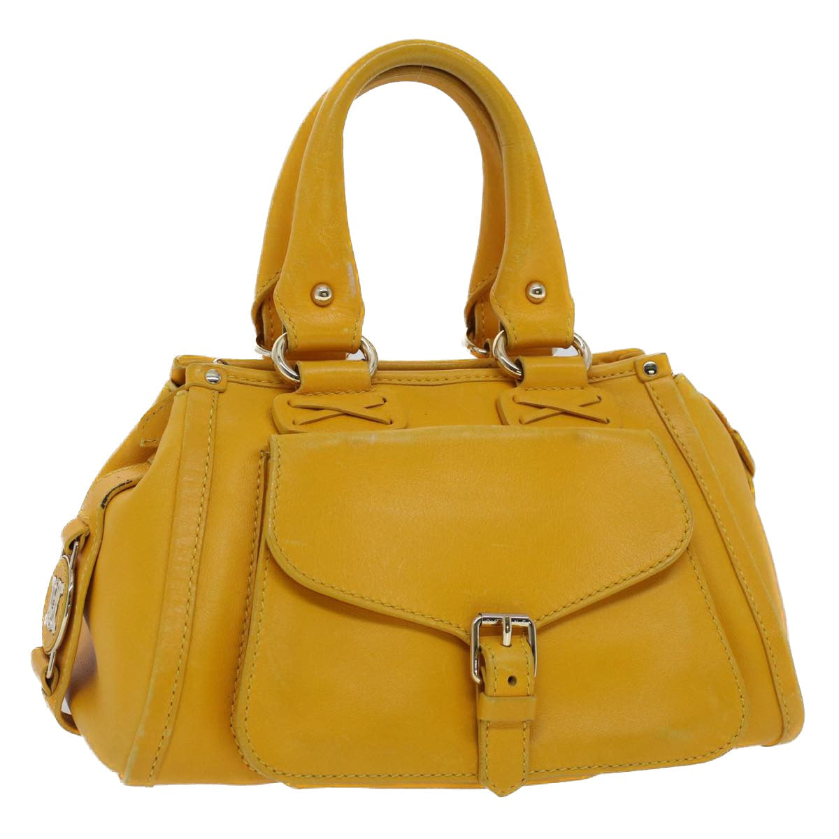 Luxury CELINE Hand Bag Leather Yellow  7391