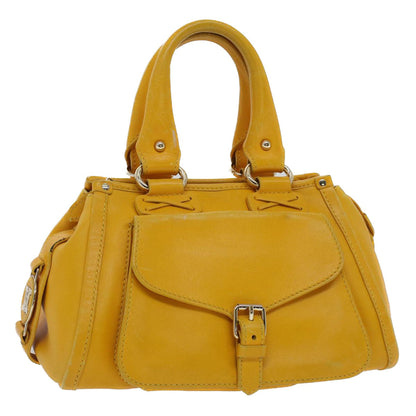 Luxury CELINE Hand Bag Leather Yellow  7391