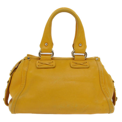 Luxury CELINE Hand Bag Leather Yellow  7391