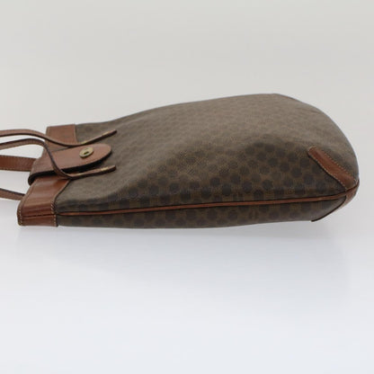 Luxury CELINE Macadam Canvas Shoulder Bag PVC Leather Brown  7491