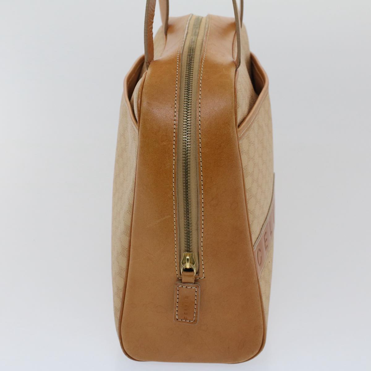 Luxury CELINE Macadam Canvas Hand Bag PVC Leather 2Set Beige Brown  7502